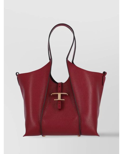 Tod's Leather Textured Top Handles Tote Bag