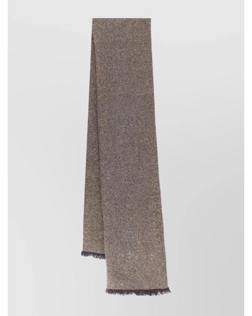 Brunello Cucinelli Brown Cashmere Blend Scarf Lurex Profiles