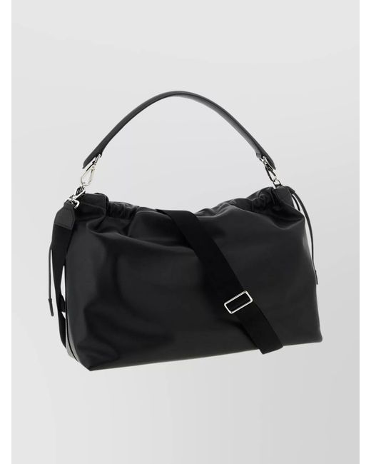 Fendi Black Leather Mamma Baguette Shoulder Bag for men