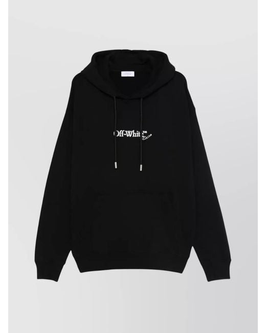 Off-White c/o Virgil Abloh Black Cotton Logo-Embroidered Hoodie for men