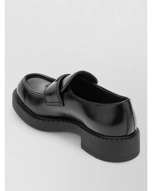 Prada Black Leather Loafers for men
