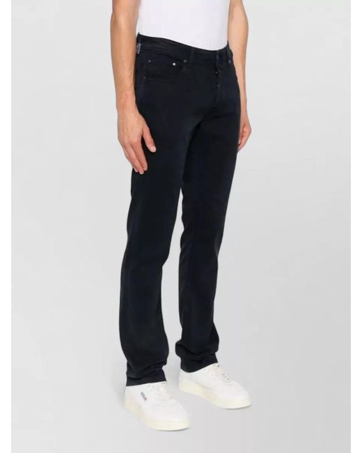 Jacob Cohen Black Slim Fit Five Pocket Mid Rise Trousers for men