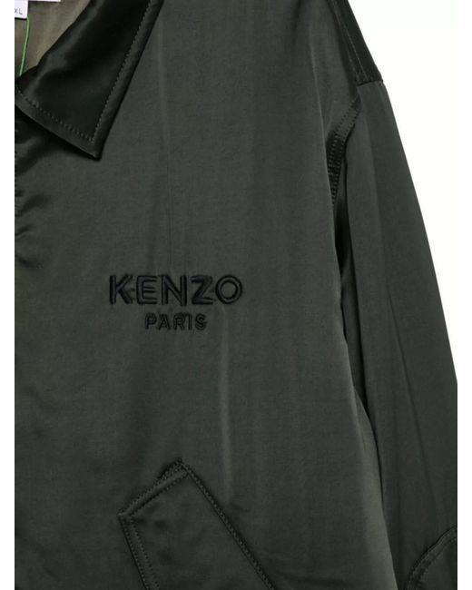 KENZO Green Satin Bomber Jacket for men