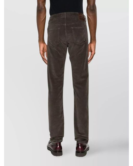 Incotex Gray Straight-Leg Trousers for men
