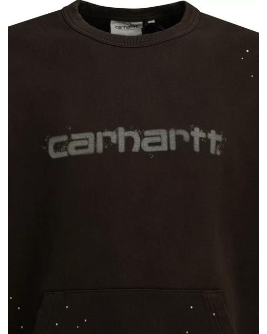 Carhartt Black Painter Crew Neck Sweatshirt Kangaroo Pocket for men
