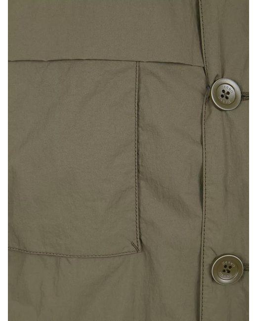Herno Green Quilted Hooded Jacket for men
