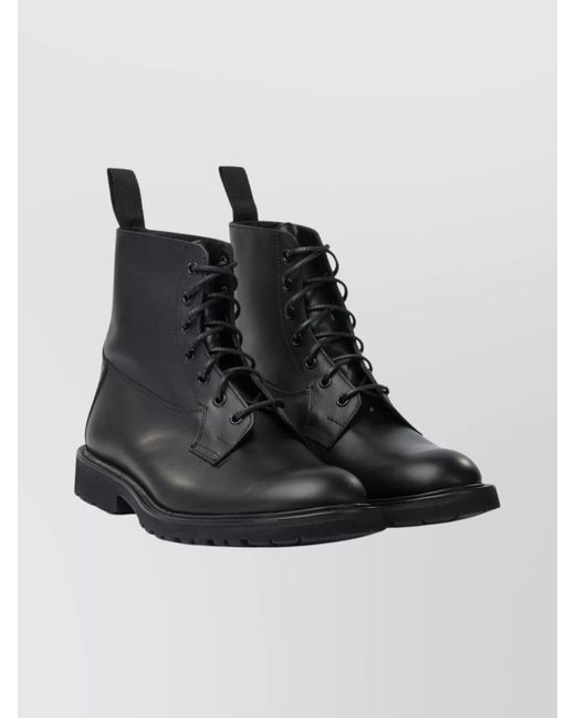 Tricker's Black Leather Burford Ankle Boots for men