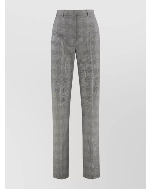 Sportmax Gray Wool Trousers High Waist Flared Leg