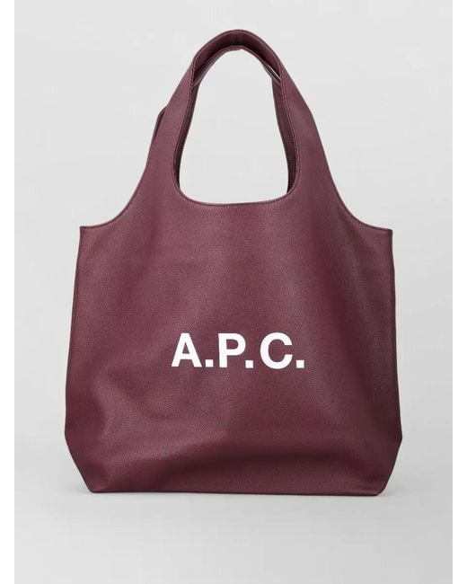 A.P.C. Purple Ninon Tote Bag Large Shoulder Carry