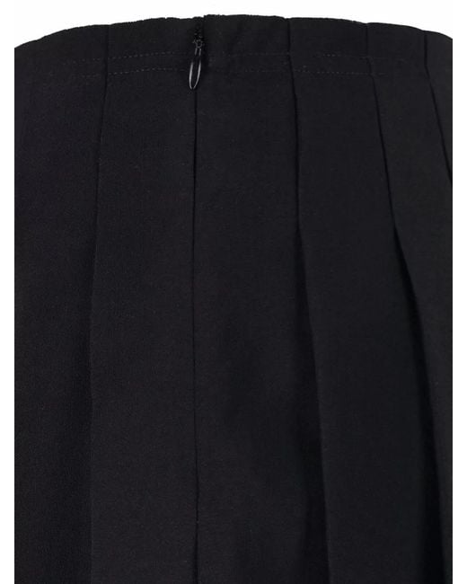 MM6 by Maison Margiela Black High Waisted Midi Skirt Pleated Mini
