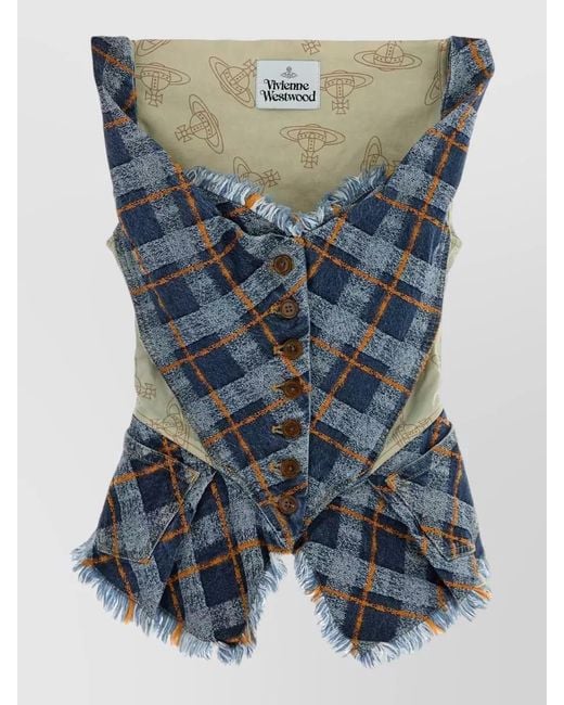 Vivienne Westwood Blue Denim Monday Vest V Neckline Sleeveless