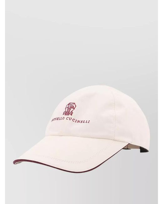 Brunello Cucinelli Pink Logo Baseball Cap for men