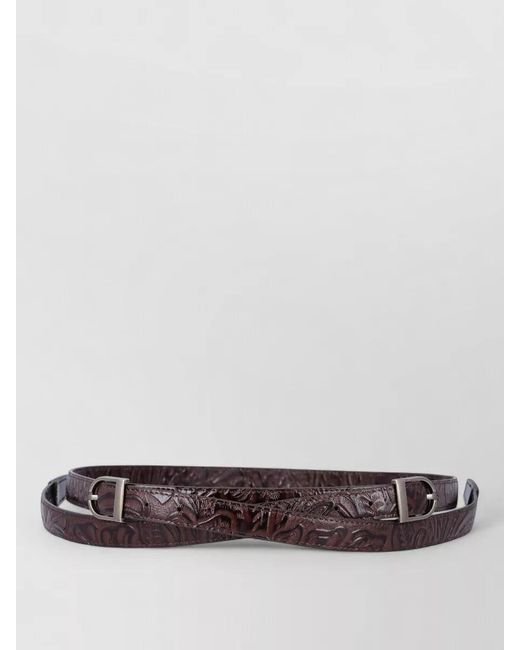 Low Classic White Dual Buckle Slim Double Strap Belt