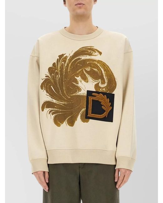 Dries Van Noten Natural Printed Cotton Sweatshirt for men