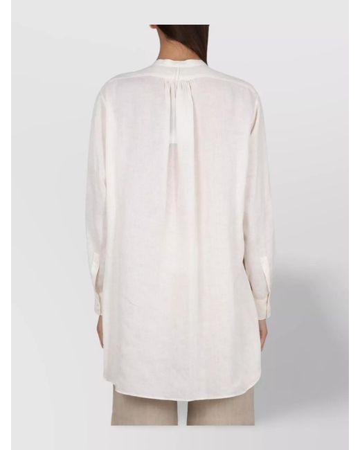 Aspesi White Linen Tunic Shirt