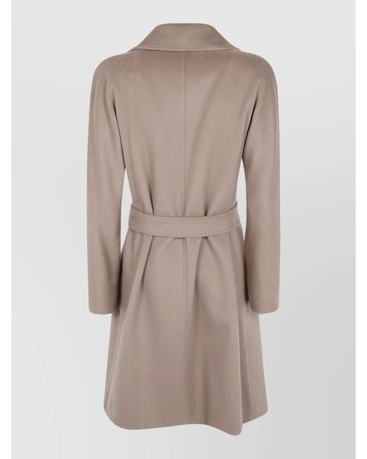 Max Mara Natural Virgin Wool Belted Coat