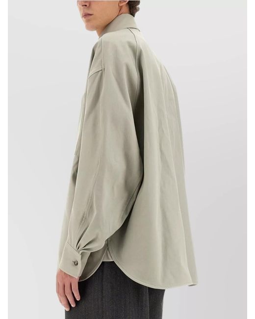 Bottega Veneta Natural Cotton Twill Oversized Shirt for men