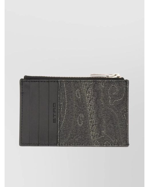Etro Gray Arnica Cardholder for men