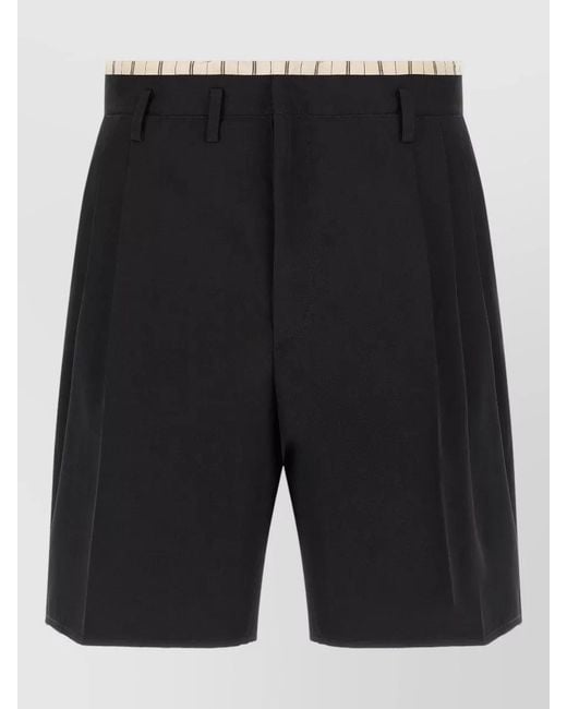 Maison Margiela Black Tailored Bermuda Shorts Lining Detail Design for men