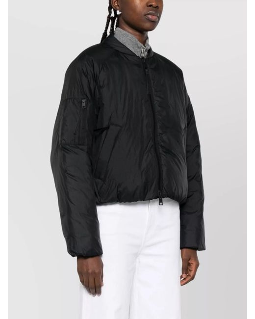 Canada Goose Black Quilted Cropped Bomber Jacket
