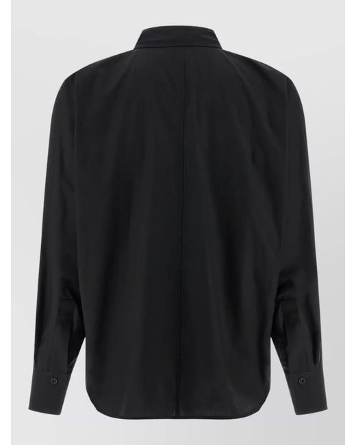 Nude Blue Collared Batwing Shirt Chest Pockets