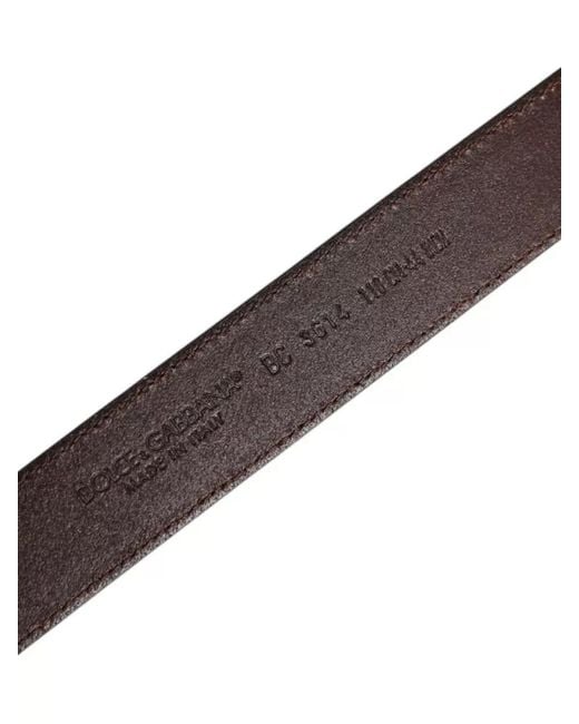 Dolce & Gabbana Brown Leather Belt Metal Buckle Adjustable for men
