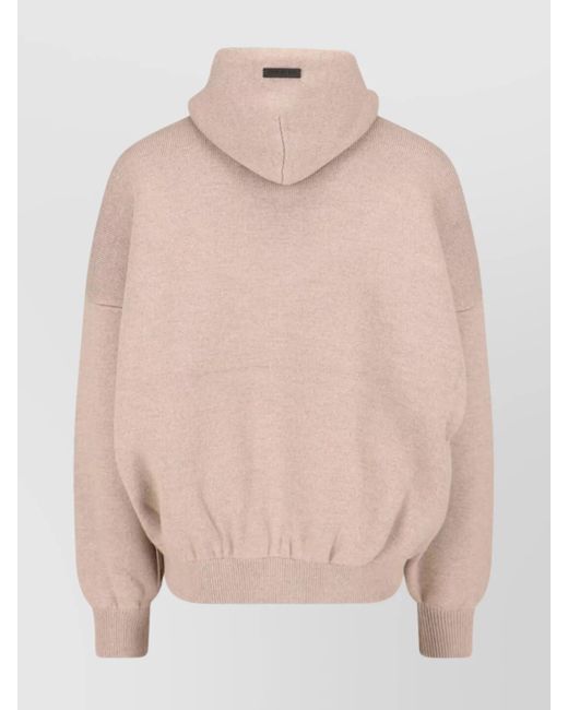 Fear Of God Pink Crewneck Sweater With Dropped Shoulders And Hooded Design for men