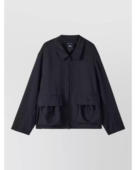Y-3 Blue Nylon Blouson Jacket