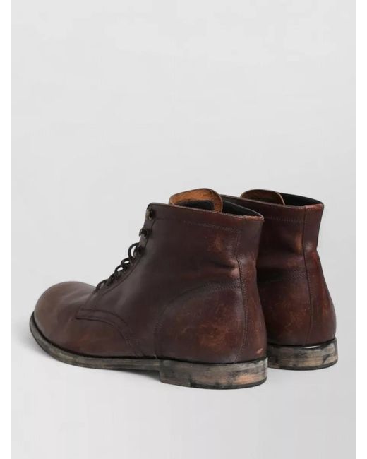 Dolce & Gabbana Brown Leather Lace Up Ankle Boots for men