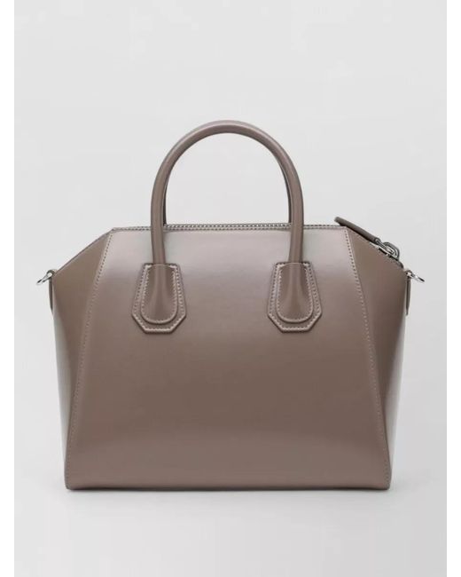 Givenchy Gray Structured Crossbody Bag Satchel Top Handles