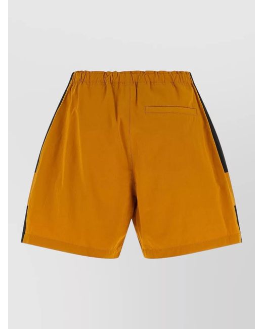 Saint Laurent Yellow Cotton Color-Block Bermuda Shorts