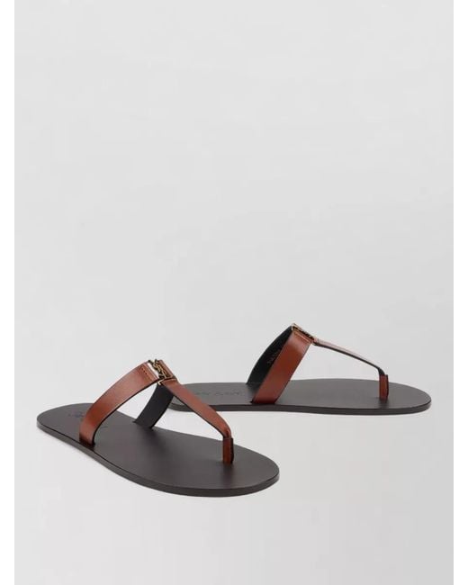 Saint Laurent Multicolor Babylon Leather Thong Flat Sandal