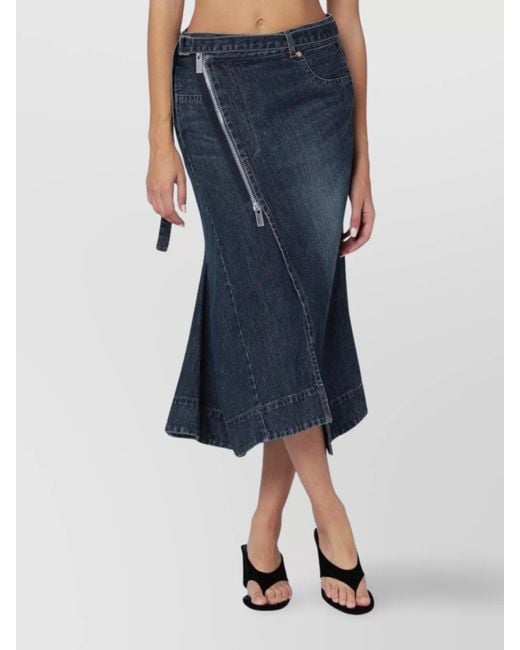 Sacai Blue Zip Detail Skirt