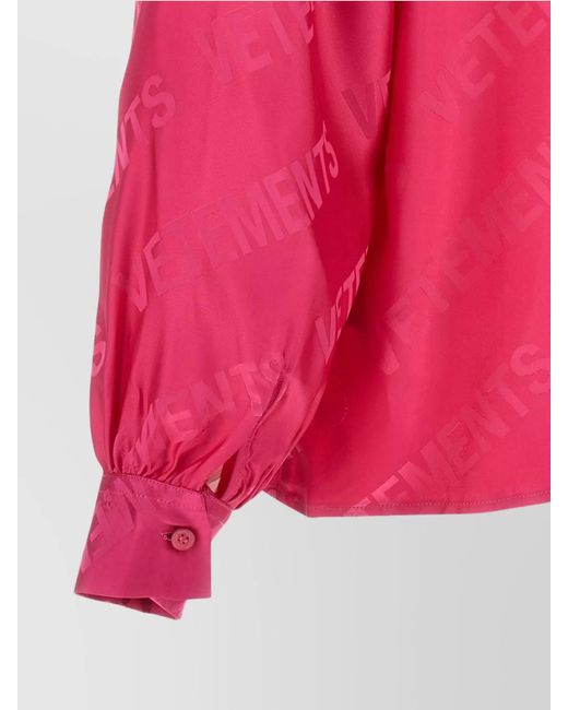 Vetements Pink Monogram Blouse