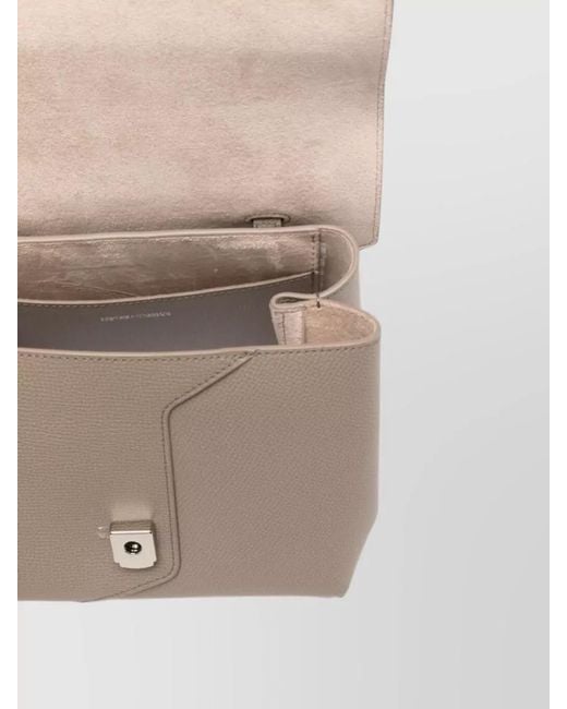 Emporio Armani Natural Small Leather Shoulder Bag Textured Finish