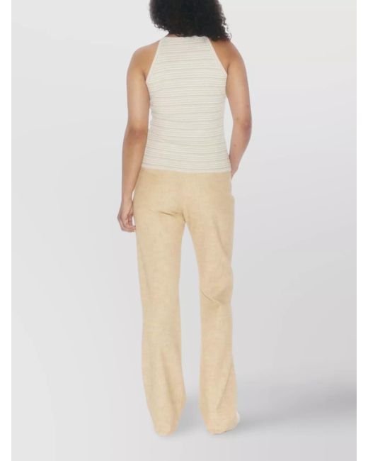 Filippa K Natural Organic Cotton Fine-Ribbed Striped Halterneck Tank Top