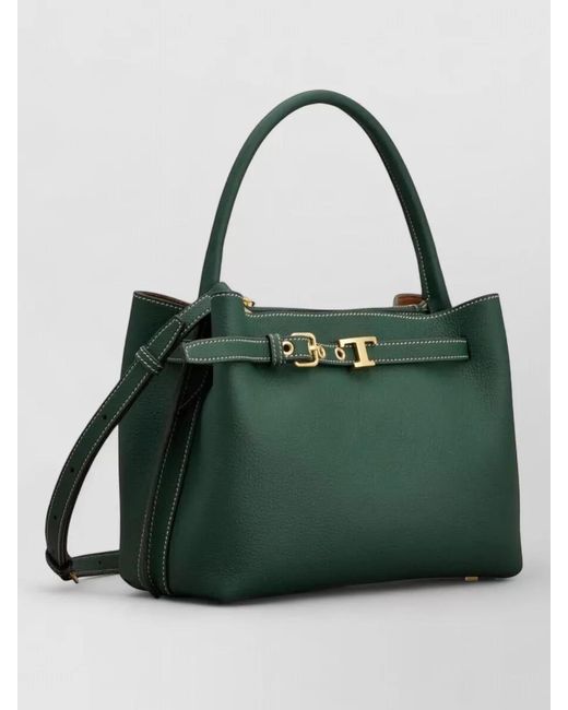 Tod's Green Leather Mini Tote Bag