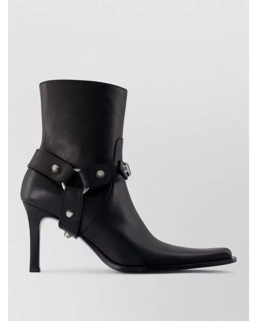 Balenciaga Black City Ha H090 Leather Ankle Boots