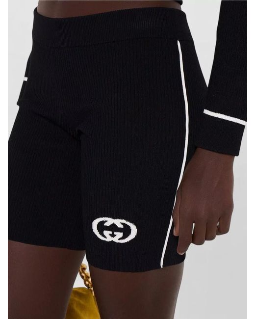 Gucci Black Ribbed Knee-Length Shorts