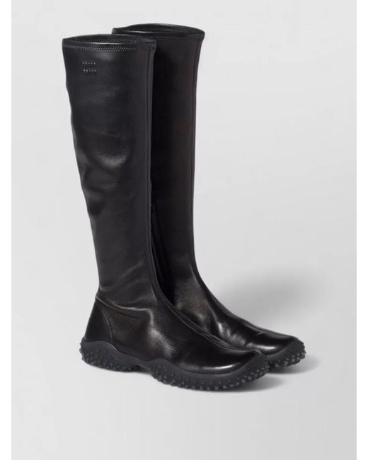Miu Miu Black Leather Knee-High Boots