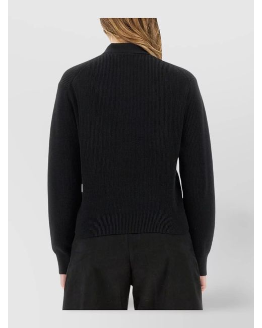 Studio Nicholson Black Cotton Regular-Fit Knit Polo Shirt
