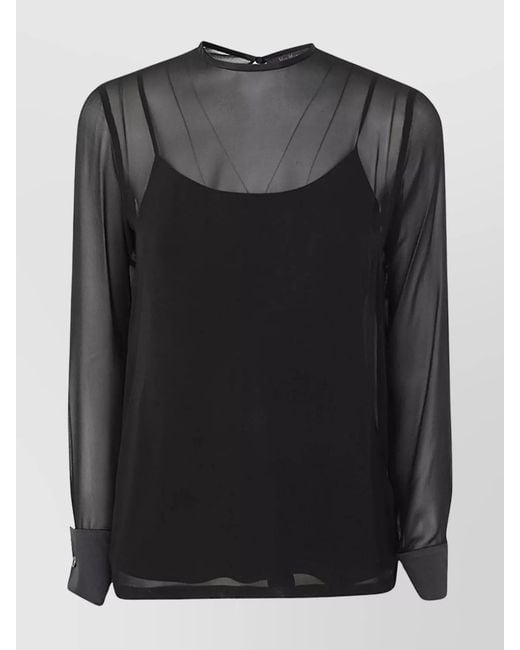 Max Mara Black Silk Crew Neck Sweater