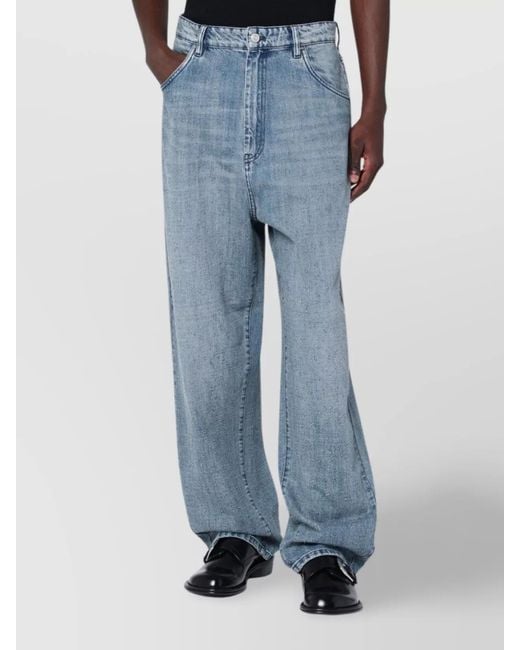 NAMACHEKO Blue Wide-Leg Denim Trousers for men