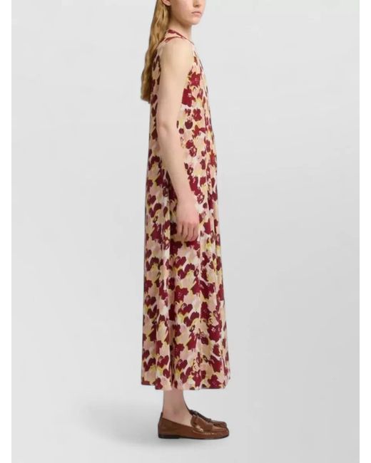 Marni White Empire Waist Maxi Dress Sleeveless Round Neckline