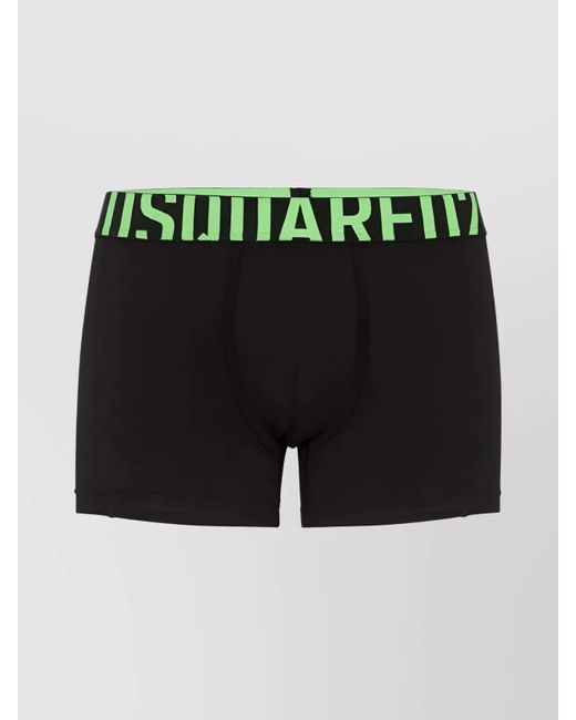 DSquared² Black Waistband Stretch-Cotton Finished Edge Two-Tone Design for men