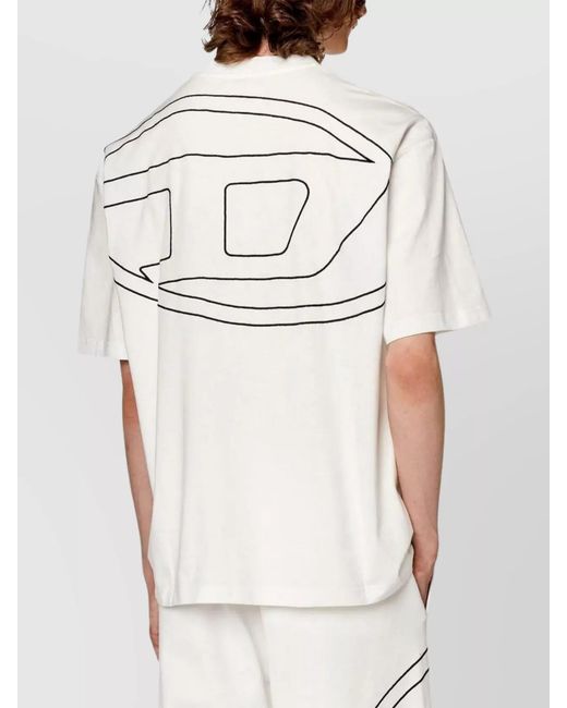DIESEL White Cotton Loose-Fit T-Shirt for men