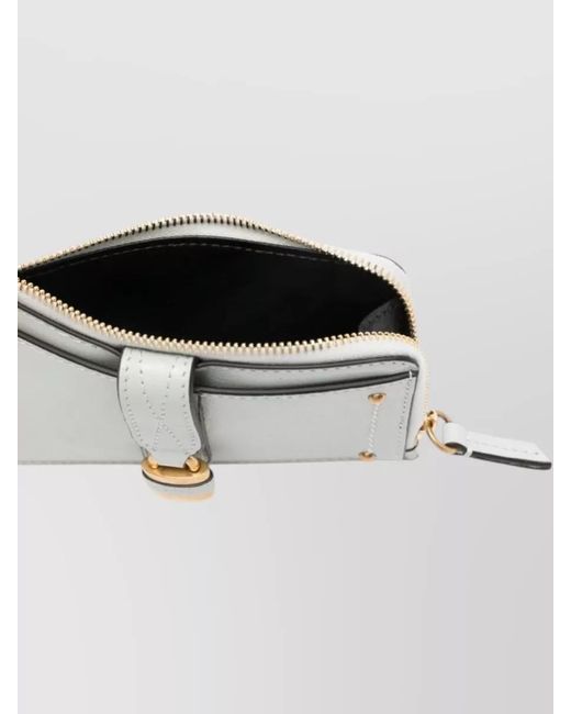 Chloé Gray Leather Zip Card Case