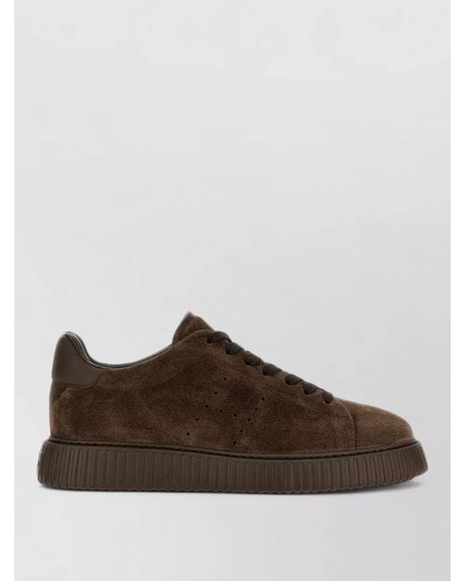 Hogan Brown Suede Lace-Up Sneakers for men