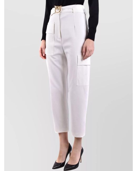 Pinko White Cropped Trousers