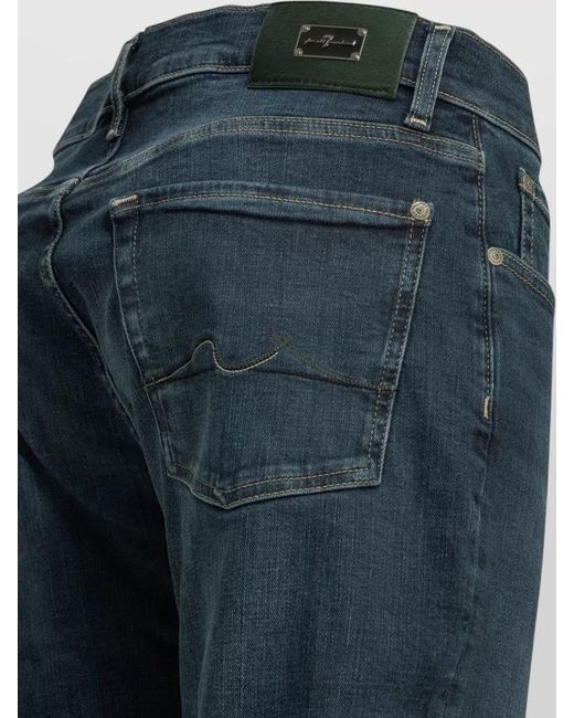 7 For All Mankind Blue Denim Jeans Belt Loops Contrast Stitching for men